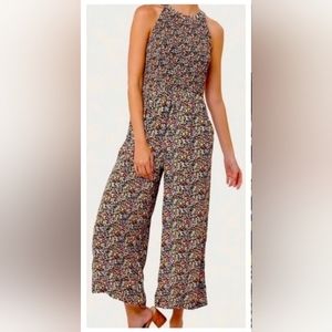 LOFT Plus Floral Wide Leg Jumpsuit